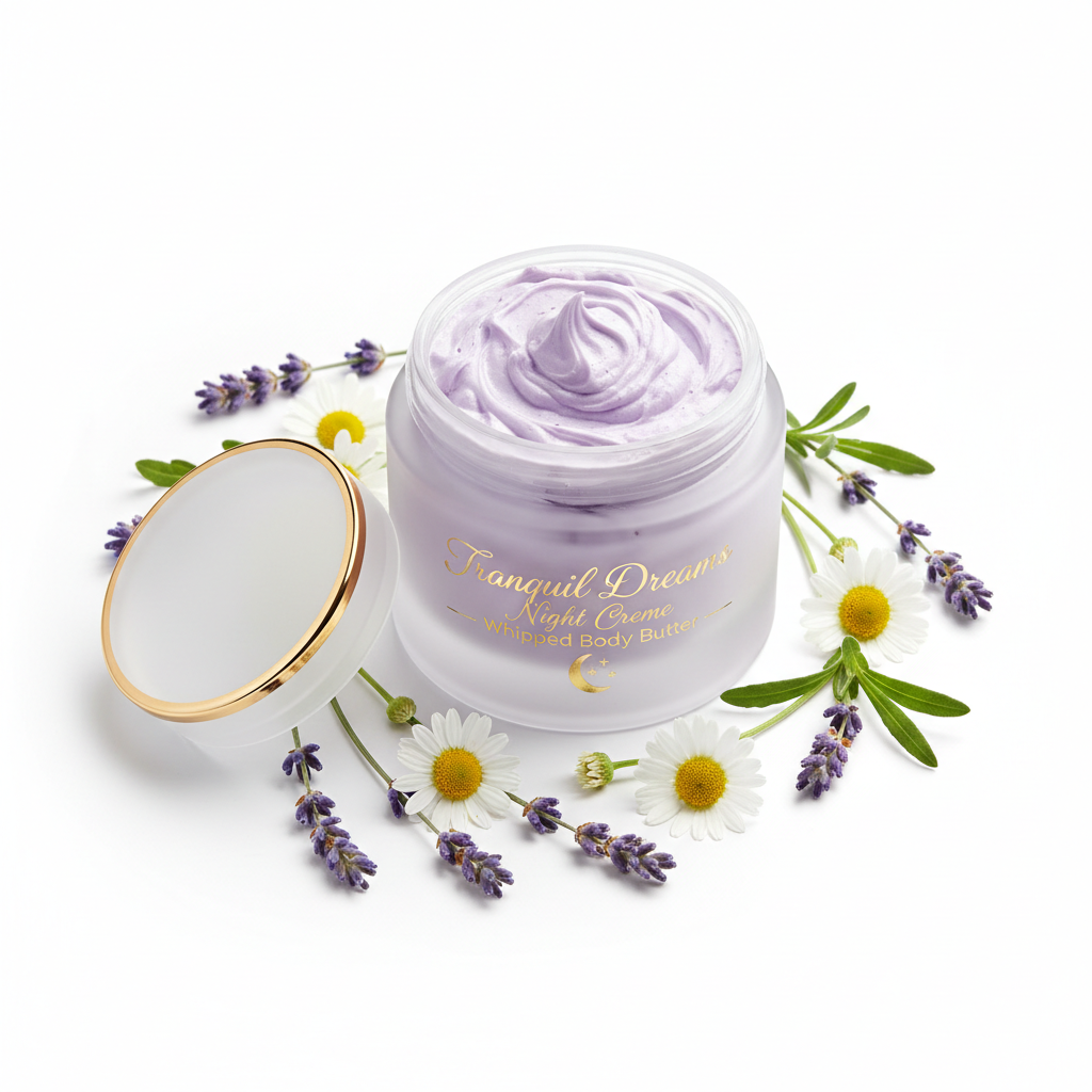 Chamomile & Lavender Tranquil Night Crème - open jar