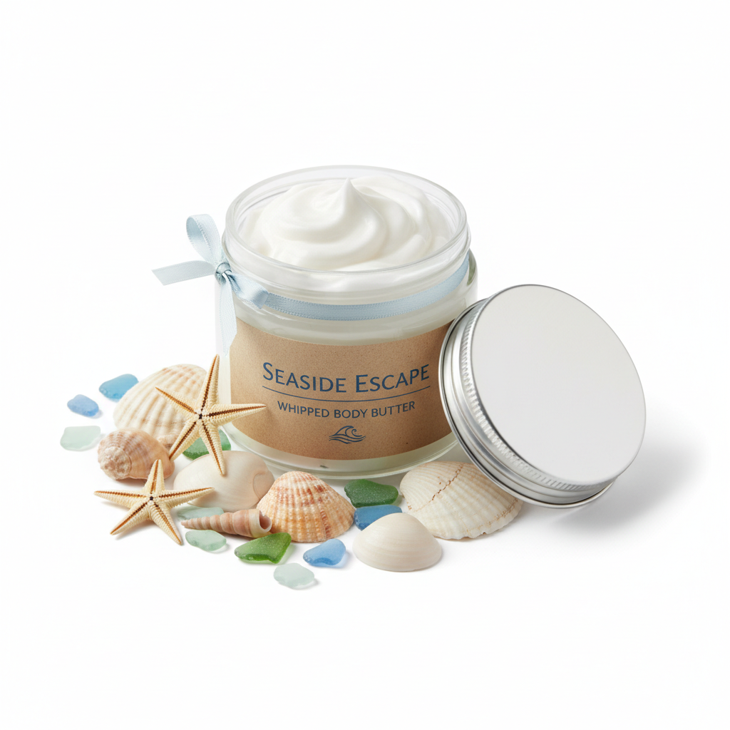 Seaside Escape Whipped Body Butter - open jar
