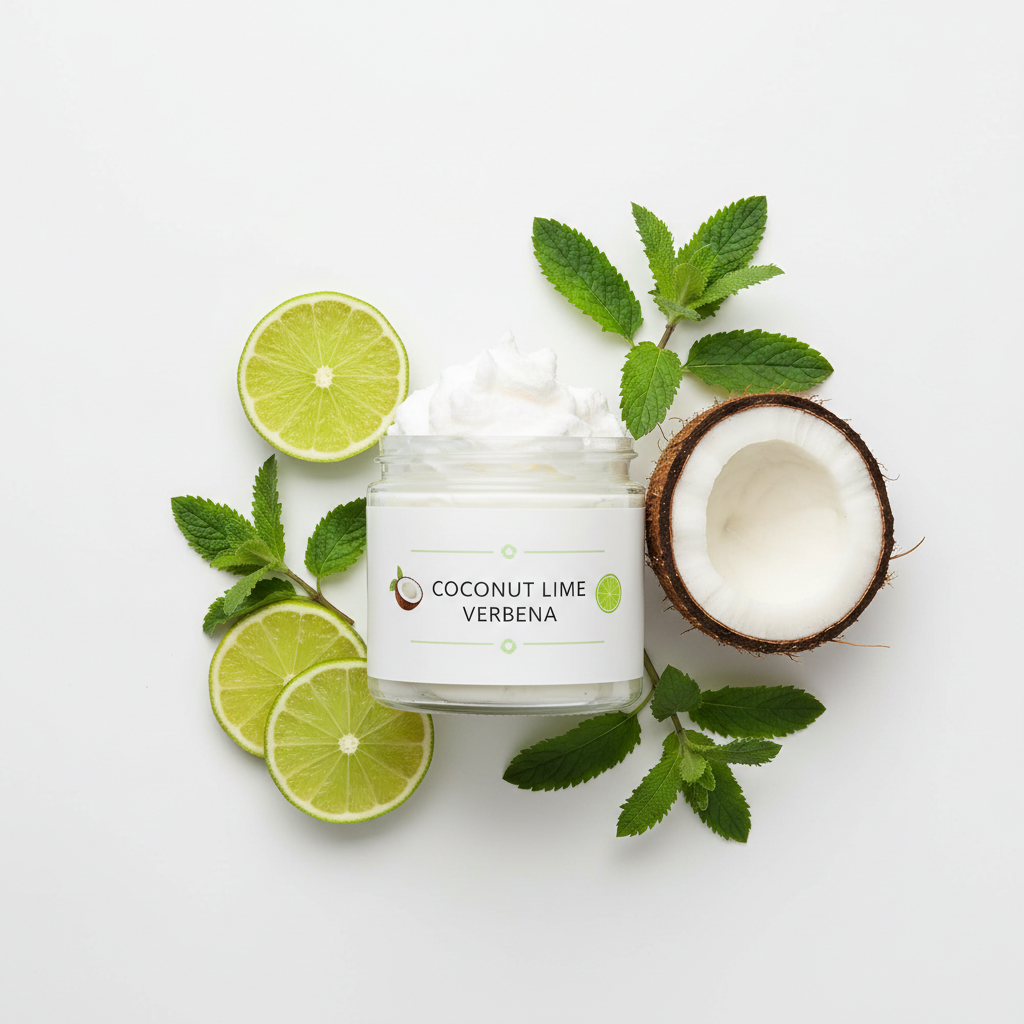 Coconut Lime Verbena Whipped Body Butter - jar with label