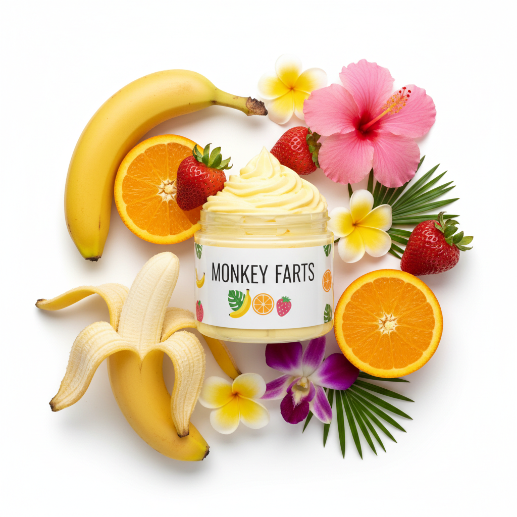 Monkey Farts Whipped Body Butter - jar with label