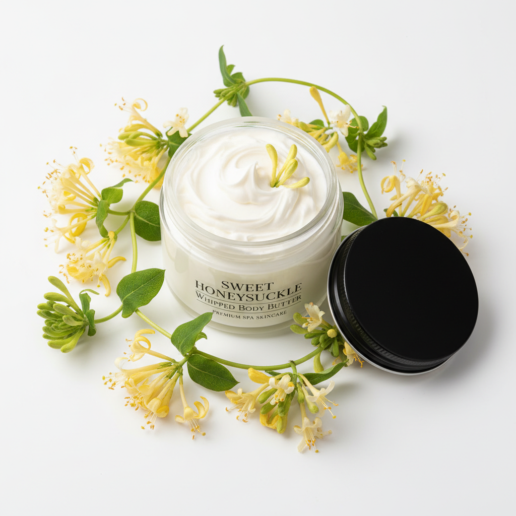 Sweet Honeysuckle Whipped Body Butter - open jar