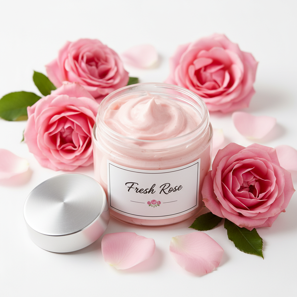 Fresh Rose Whipped Body Butter - jar with label