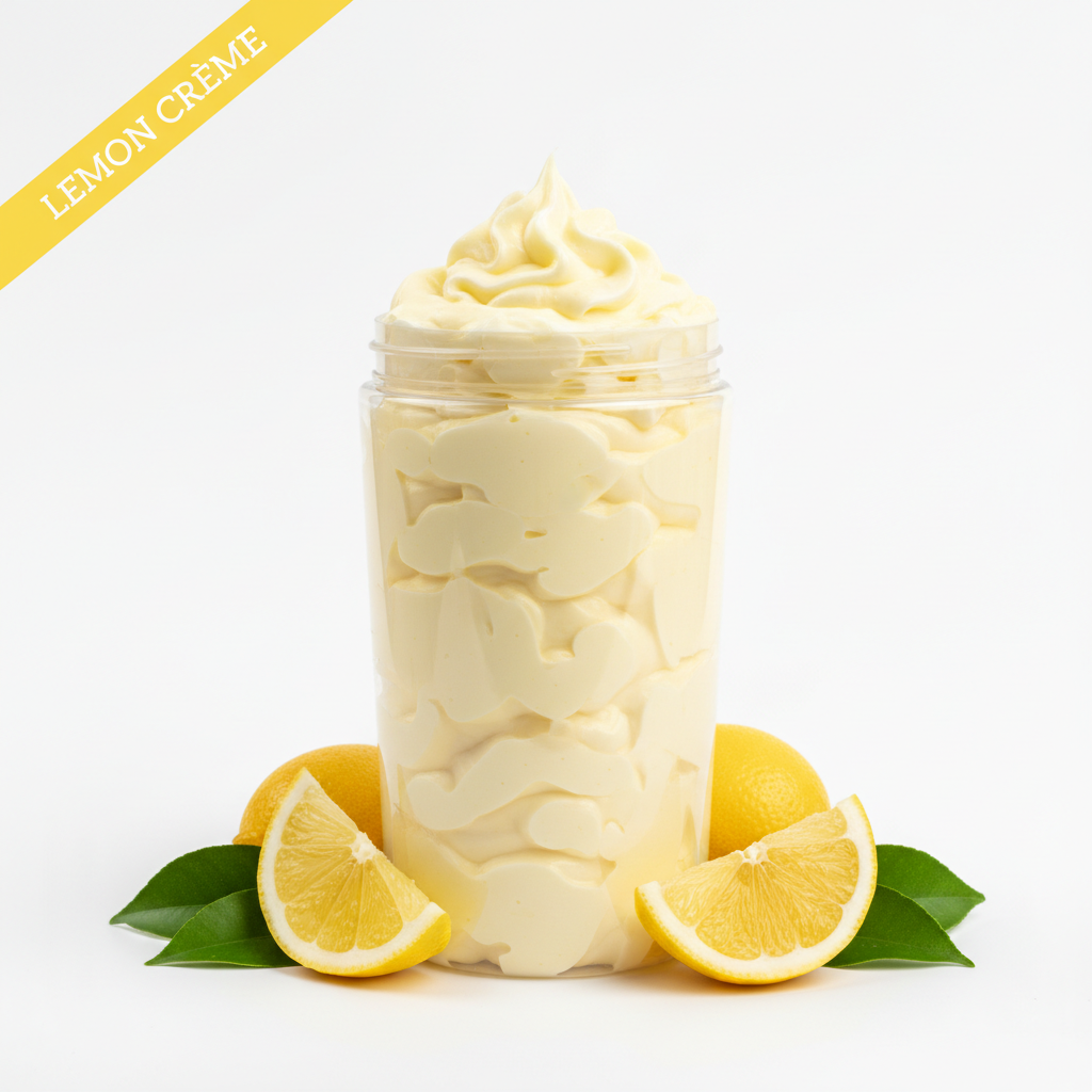 Lemon Creme Body Butter - Tall Clear Jar