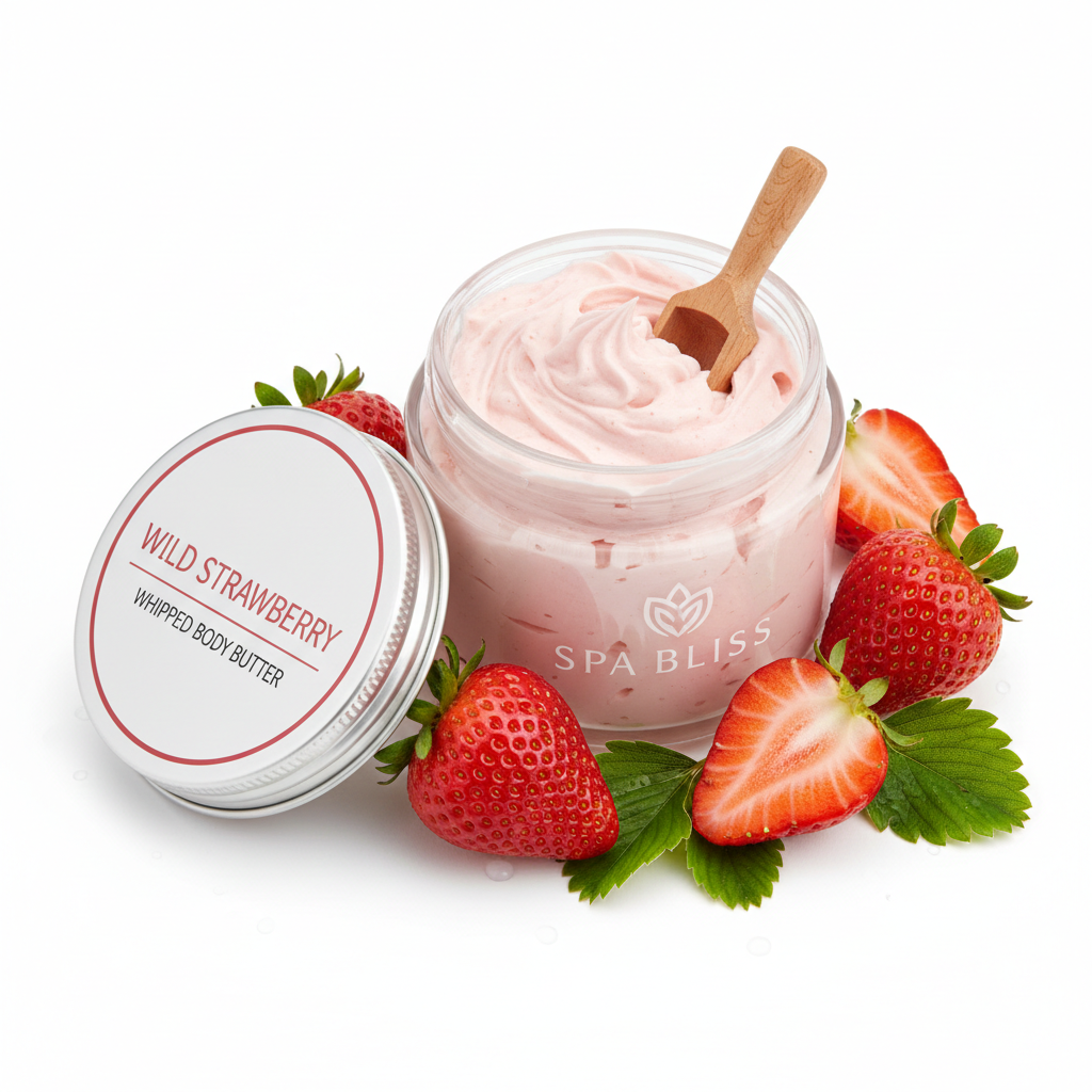 Wild Strawberry  Strawberry Whipped Body Butter – Shea Moisturizer for Dry Skin