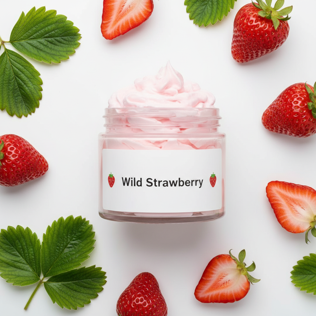 Wild Strawberry  Strawberry Whipped Body Butter – Shea Moisturizer for Dry Skin